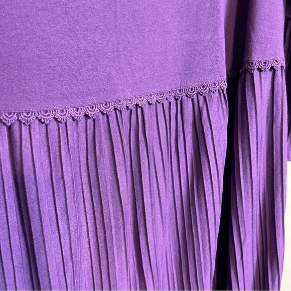Dreams Co Maxi Dress Size 18/20 Purple Scoop Neck Bell Sleeve Empire Waist - Picture 8 of 8